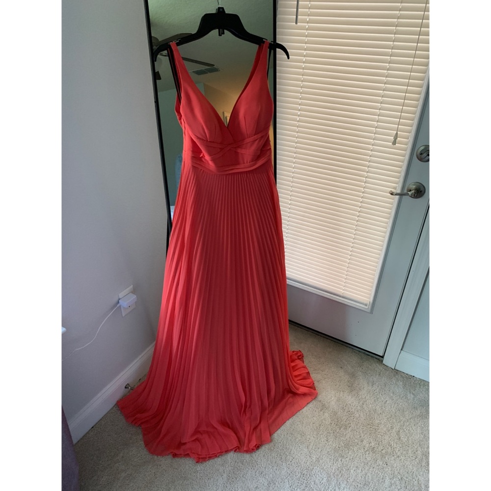 Coral backless gown